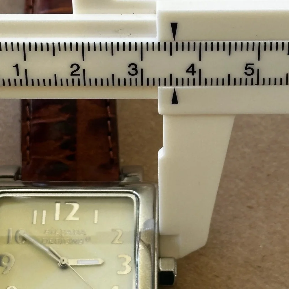 Silpada Designs Square Face Watch Silver Tone Date Brown Strap - New Battery